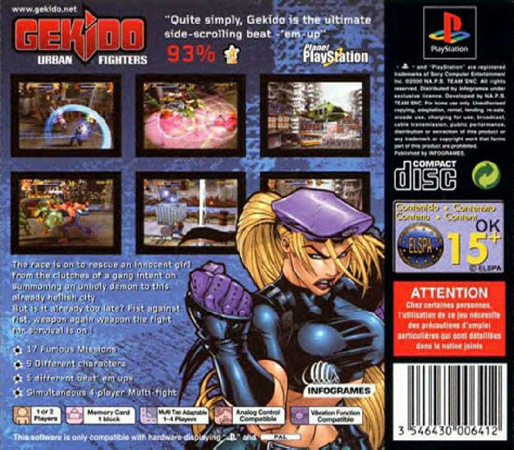 Gekido: Urban Fighters - Sony PlayStation video game collectible [Barcode 3546430006412] - Main Image 2