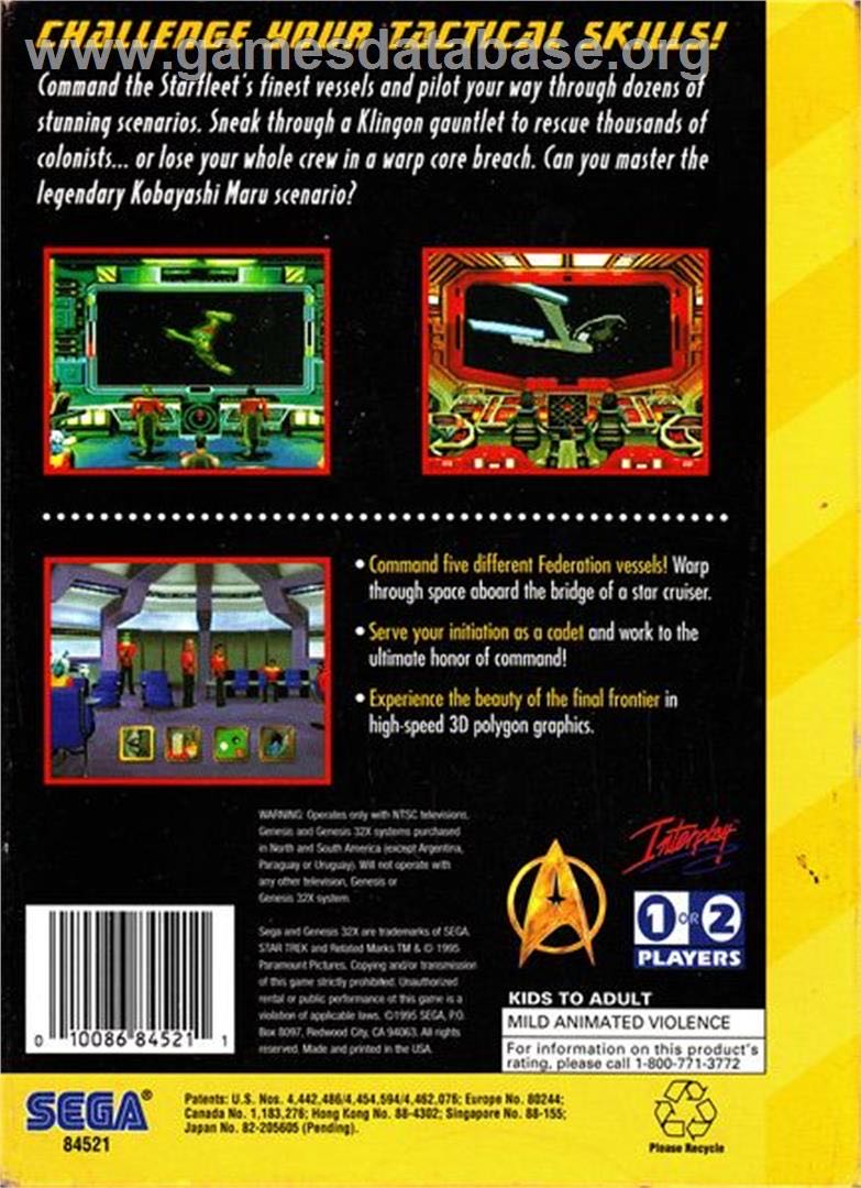 Star Trek Starfleet Academy - Sega 32X (1) video game collectible [Barcode 845211010086] - Main Image 2