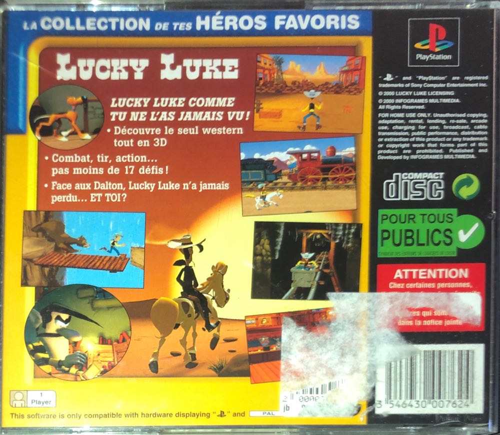Lucky Luke - Sony PlayStation (Ocean - 1) video game collectible [Barcode 3546430007624] - Main Image 2