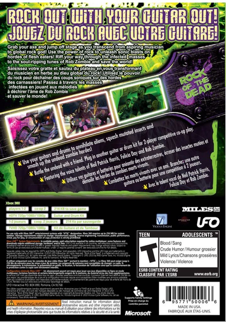 Rock Of The Dead - Microsoft Xbox 360 video game collectible - Main Image 2