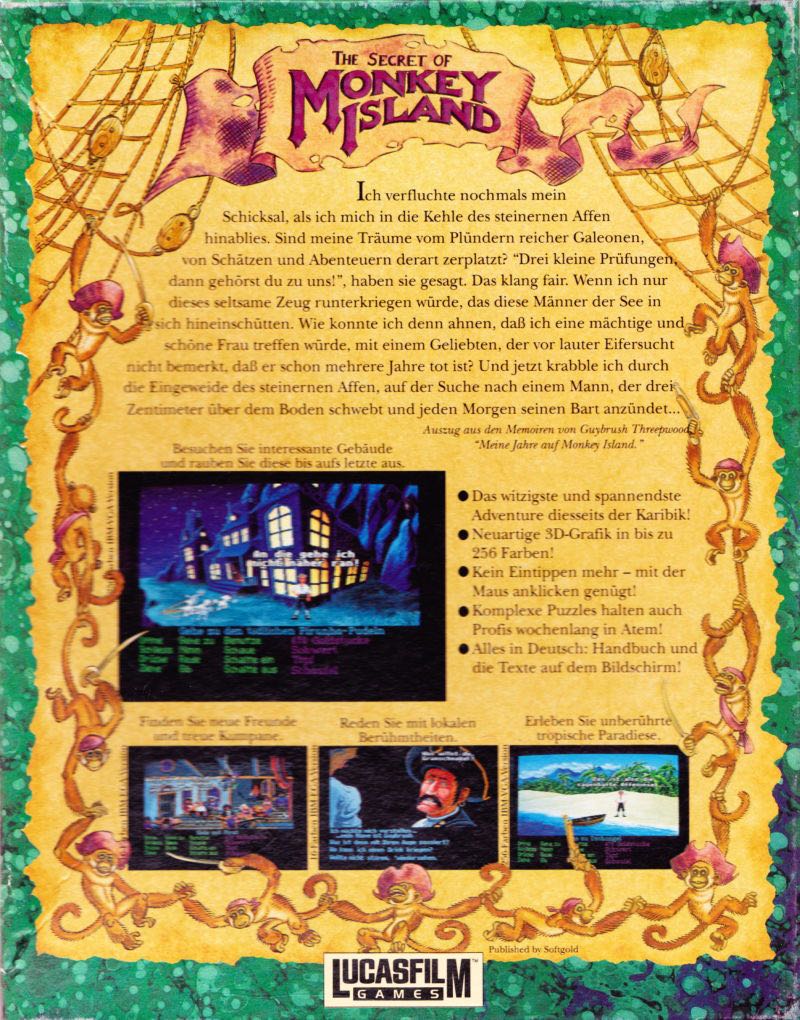 The Secret Of Monkey Island - Commodore Amiga (LucasArts - 1) video game collectible [Barcode 023272102203] - Main Image 2