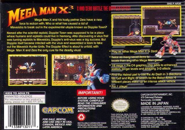 Megaman X3 - Nintendo Super Nintendo Entertainment System (SNES) video game collectible - Main Image 2