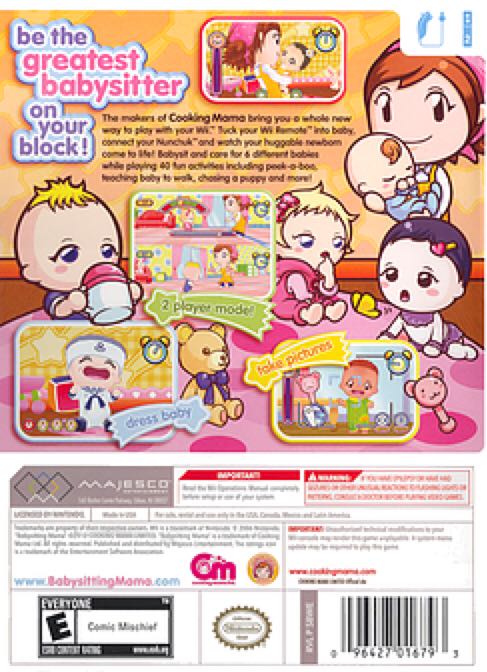 Babysitting Mama - Nintendo Wii (Majesco Entertainment - 1-2 Players) video game collectible [Barcode 096427016793] - Main Image 2