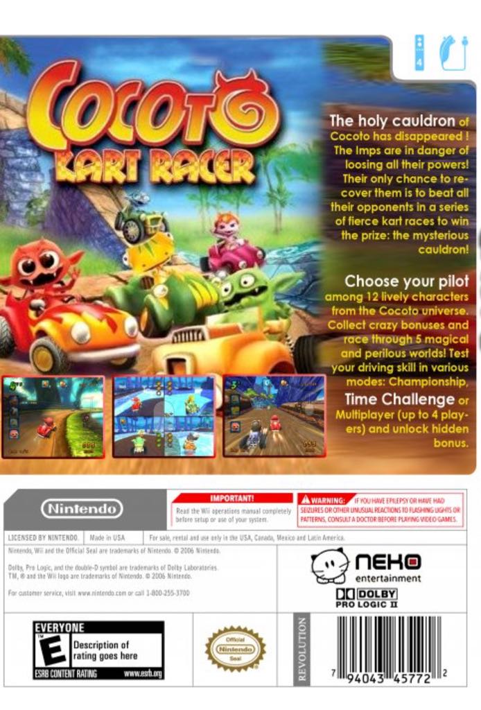 Cocoto Kart Racer - Nintendo Wii video game collectible [Barcode 815315000948] - Main Image 2