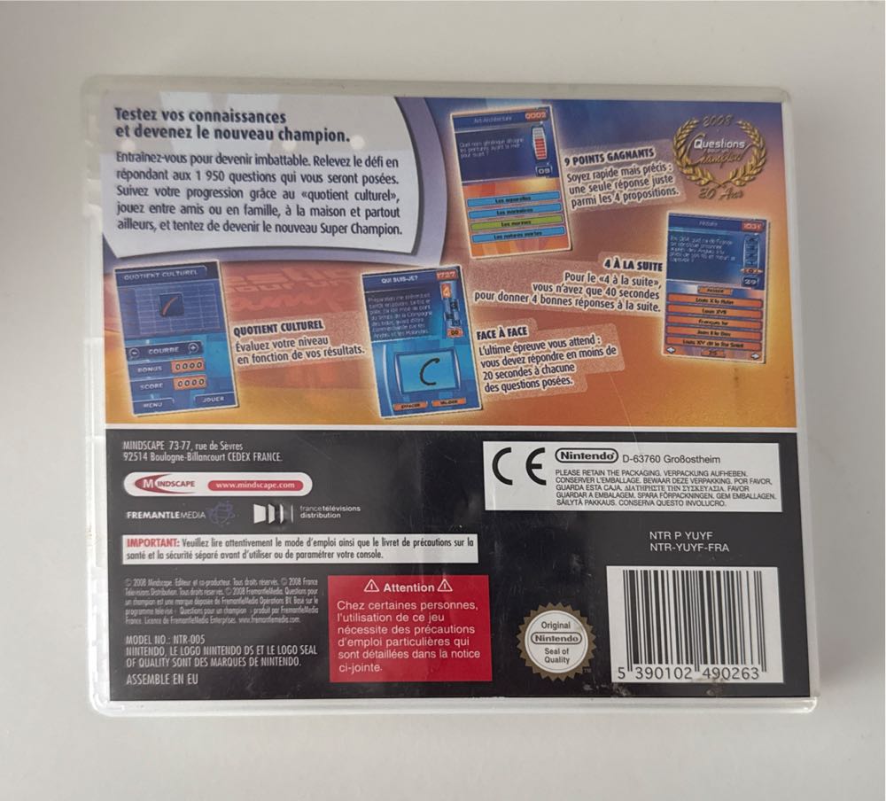 Question Pour Un Champion - Nintendo DS (lesure genious - 1) video game collectible [Barcode 5390102490263] - Main Image 2