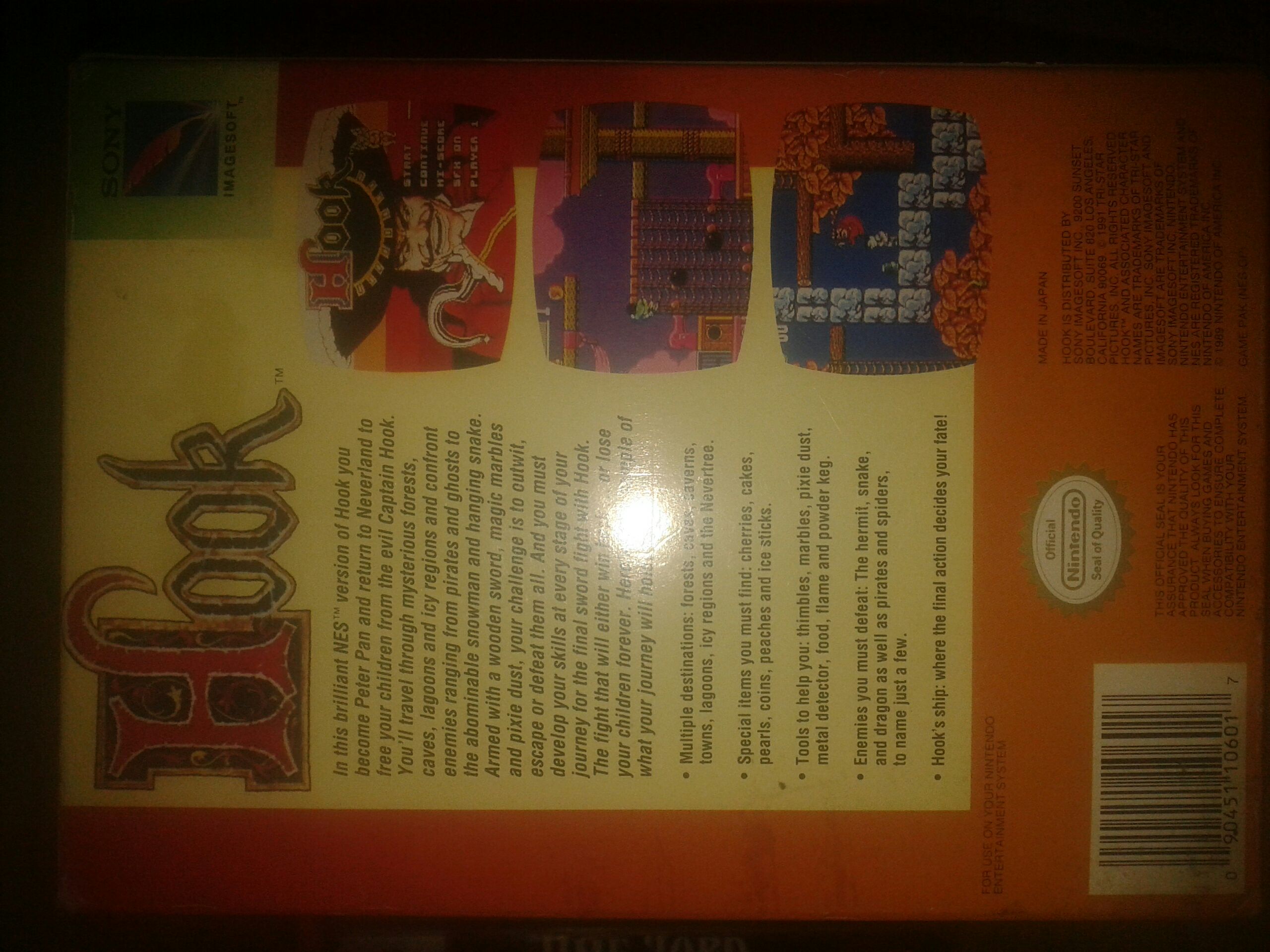 Hook - Nintendo Entertainment System (NES) (1) video game collectible [Barcode 090451106017] - Main Image 2