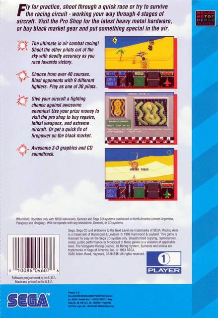 Racing Aces - Sega CD (Sega - 1) video game collectible [Barcode 010086046076] - Main Image 2