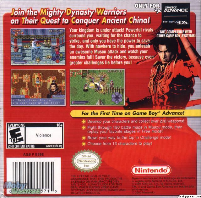 Dynasty Warriors Advance - Nintendo Game Boy Advance (GBA) (Nintendo - 1) video game collectible [Barcode 045496735715] - Main Image 2
