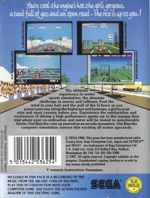 OutRun - Commodore 64 (U.S Gold - 1) video game collectible [Barcode 5013442536254] - Main Image 2