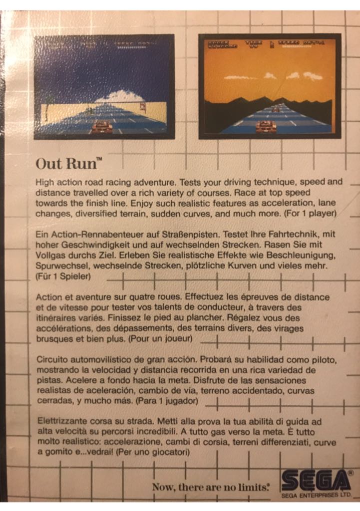Outrun - Sega Master System video game collectible - Main Image 2