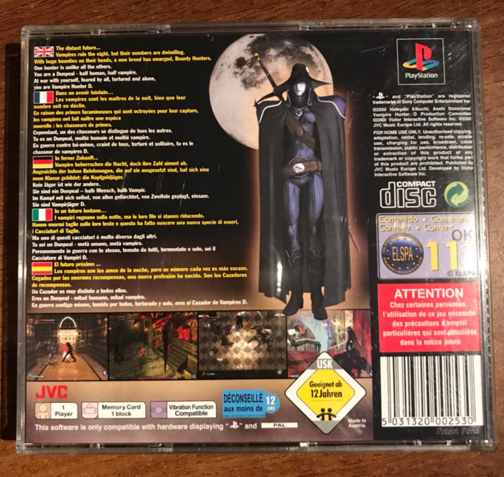 Vampire Hunter D - Sony PlayStation (JVC - 1) video game collectible [Barcode 5031320002530] - Main Image 2