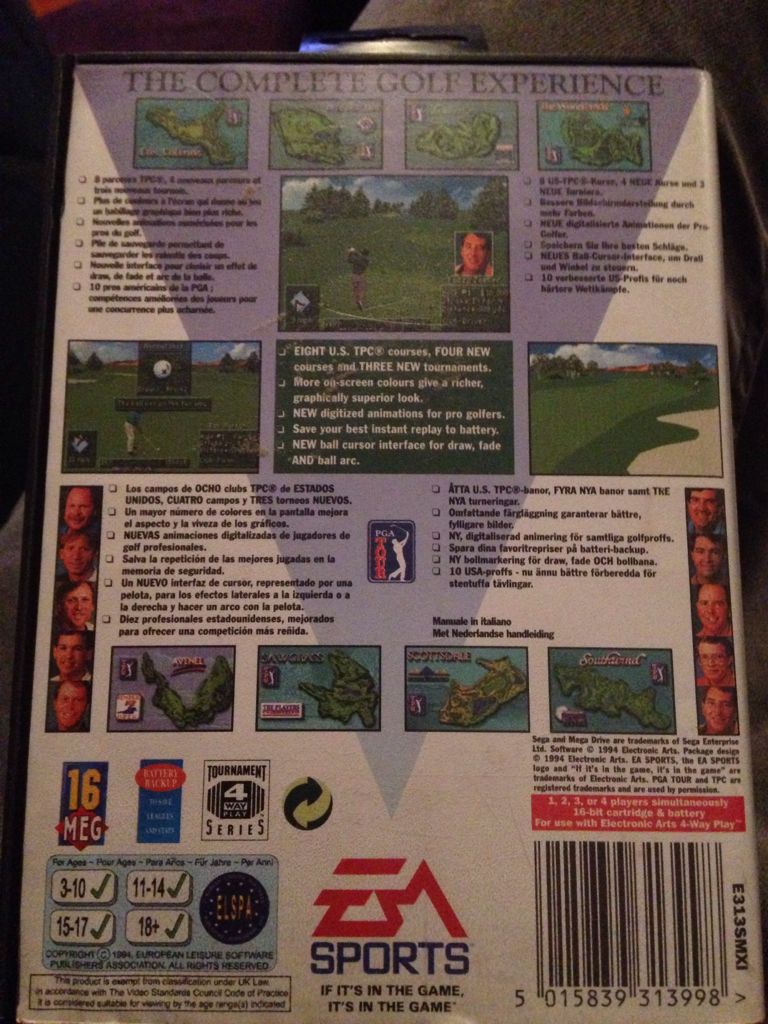 PGA Tour Golf III - Sega Megadrive (EA sports/ Electronic Arts - 4) video game collectible [Barcode 5015839313998] - Main Image 2