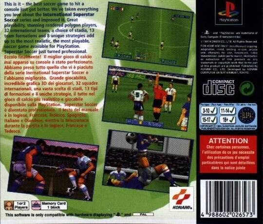 International Superstar Soccer Pro - Sony PlayStation (Konami - 2) video game collectible [Barcode 4988602449617] - Main Image 2