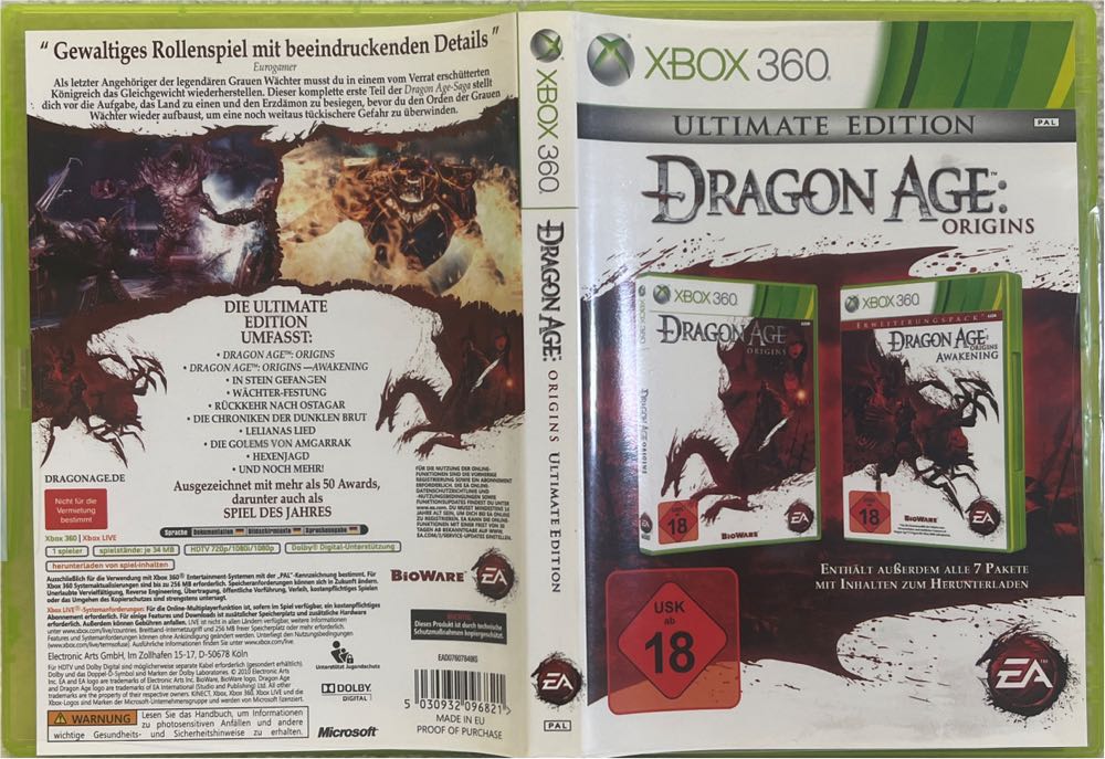 Dragon Age - Origins (Ultimate Edition) - Microsoft Xbox 360 (Electronic Arts/EA Games - 1) video game collectible [Barcode 5030932096821] - Main Image 3