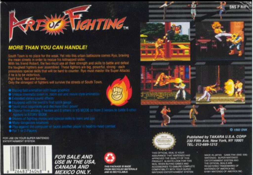 Art Of Fighting - Nintendo Super Nintendo Entertainment System (SNES) video game collectible - Main Image 2