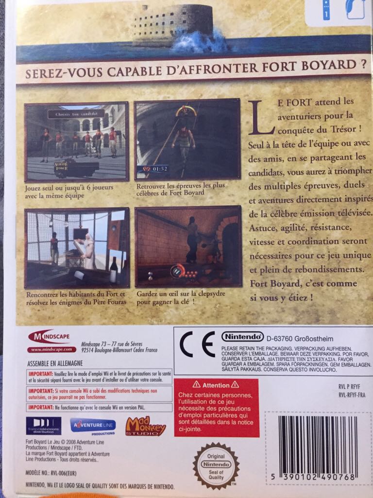 Fort Boyard Le Jeu - Nintendo Wii (Mindscape - 1) video game collectible [Barcode 5390102490768] - Main Image 2