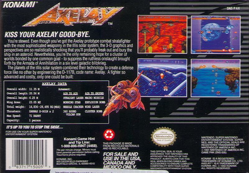 Axelay - Nintendo Super Nintendo Entertainment System (SNES) video game collectible - Main Image 2