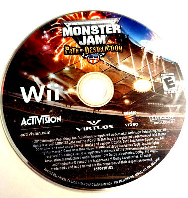 Monster Jam - Path Of Destruction - Nintendo Wii (Activision - 2) video game collectible [Barcode 047875765047] - Main Image 3