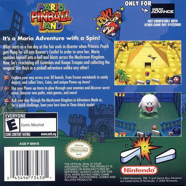 Mario Pinball Land - Nintendo Game Boy Advance (GBA) video game collectible - Main Image 2