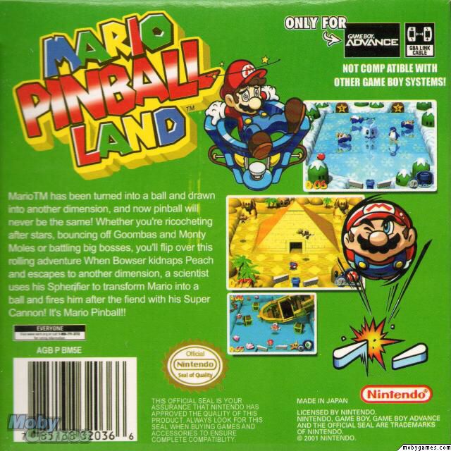 Mario Pinball Land - Nintendo Game Boy Advance (GBA) (Nintendo) video game collectible - Main Image 2