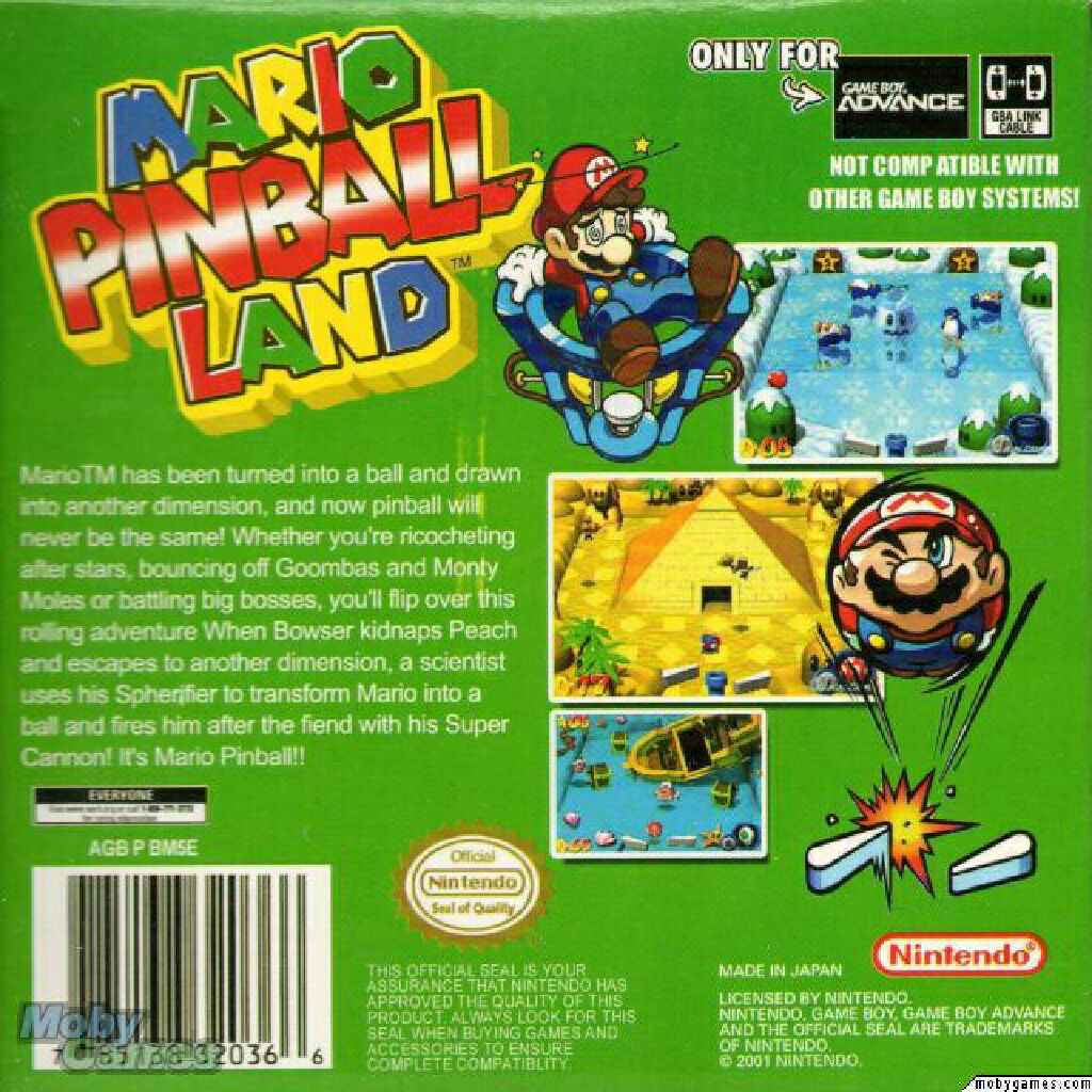 Mario Pinball Land - Nintendo Game Boy Advance (GBA) video game collectible - Main Image 2