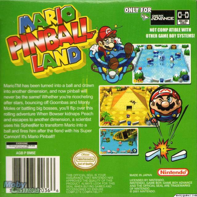 Mario Pinball Land - Nintendo Game Boy Advance (GBA) video game collectible - Main Image 2