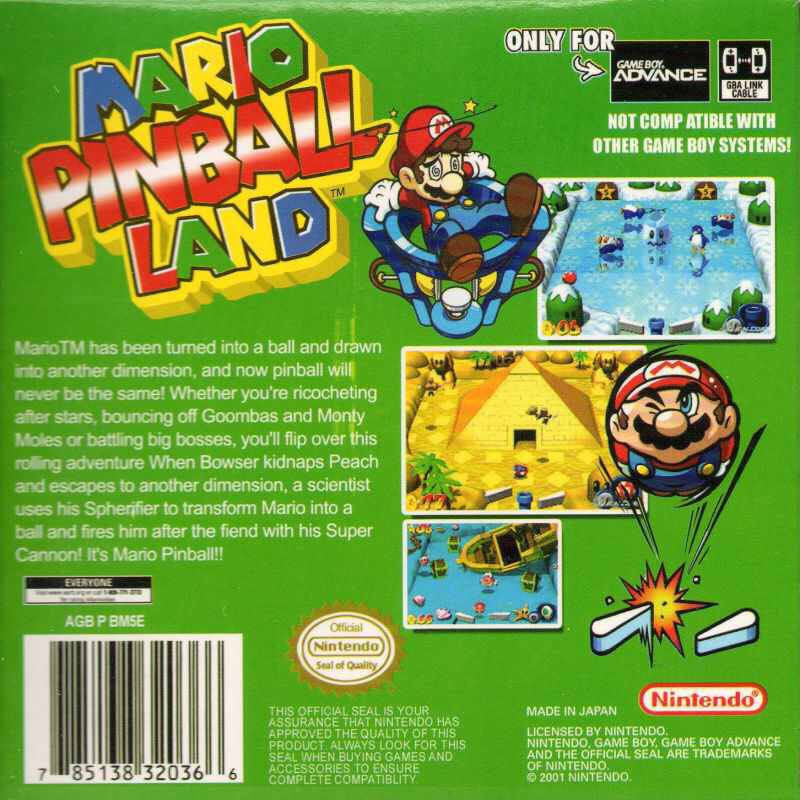 Mario Pinball Land - Nintendo Game Boy Advance (GBA) (Nintendo - 1) video game collectible - Main Image 2