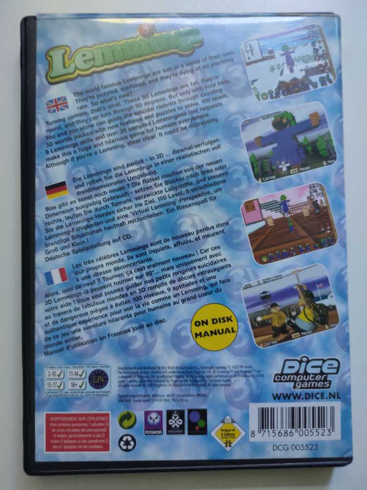 Lemmings 3d - PC video game collectible [Barcode 8715686005523] - Main Image 2