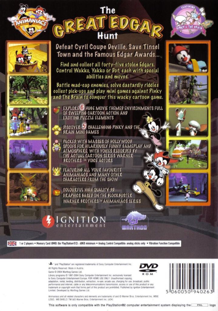 Animaniacs The Great Edgar Hunt - Nintendo GameCube (Ignition - 1) video game collectible [Barcode 893384000229] - Main Image 2