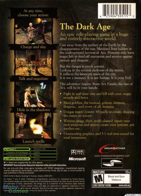 Arx Fatalis - Microsoft Xbox (DreamCatcher Interactive - 1) video game collectible [Barcode 3700265642829] - Main Image 2