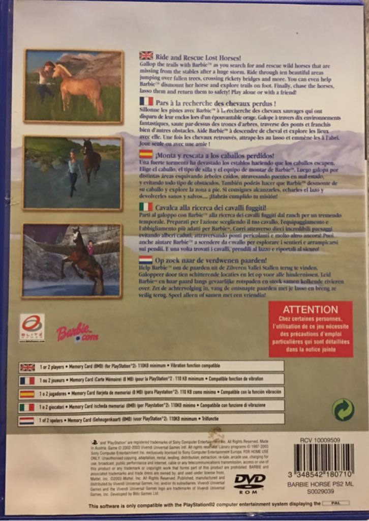 Barbie Horse Adventures - Sony PlayStation 2 (PS2) (Blitz Games) video game collectible - Main Image 2