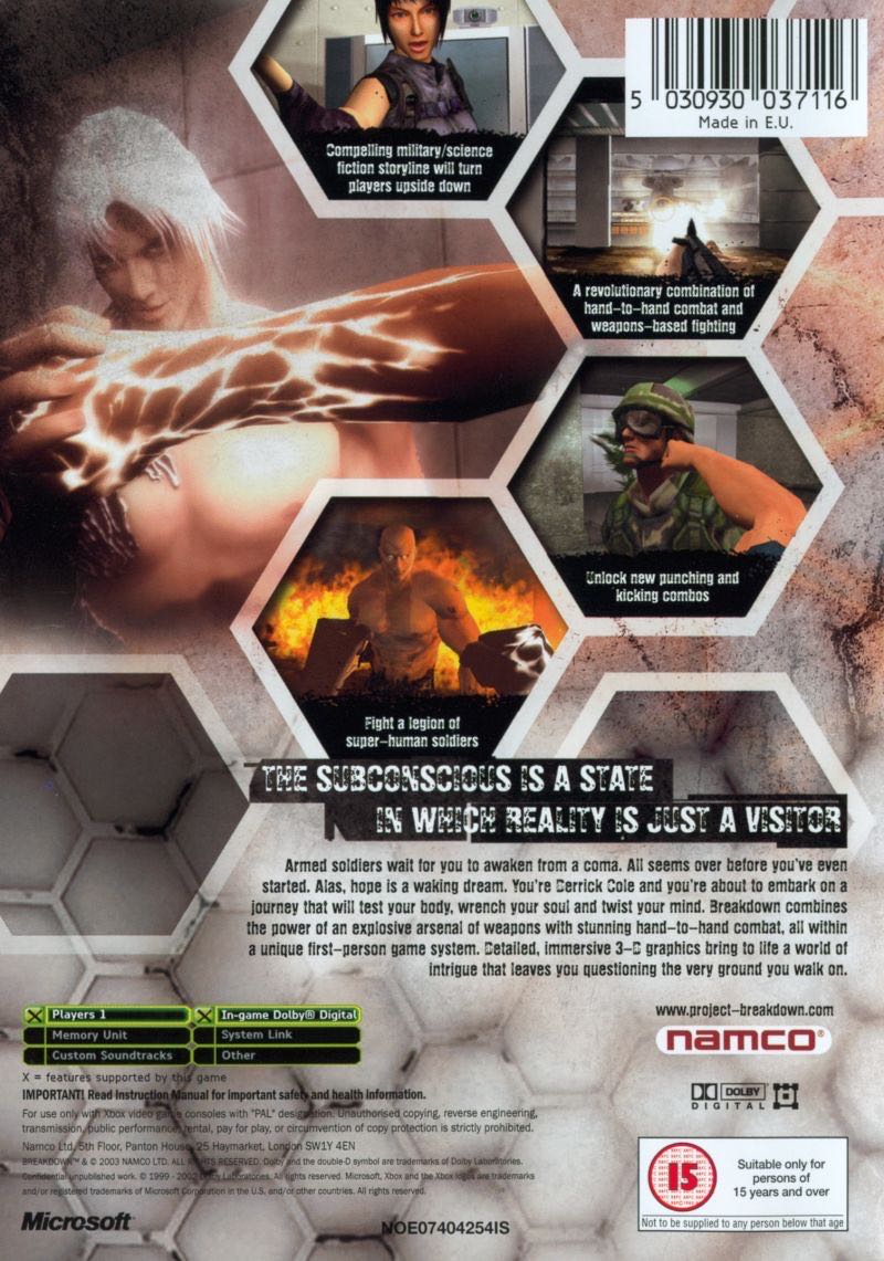 Breakdown - Microsoft Xbox (Namco - 1) video game collectible [Barcode 5030932037114] - Main Image 2