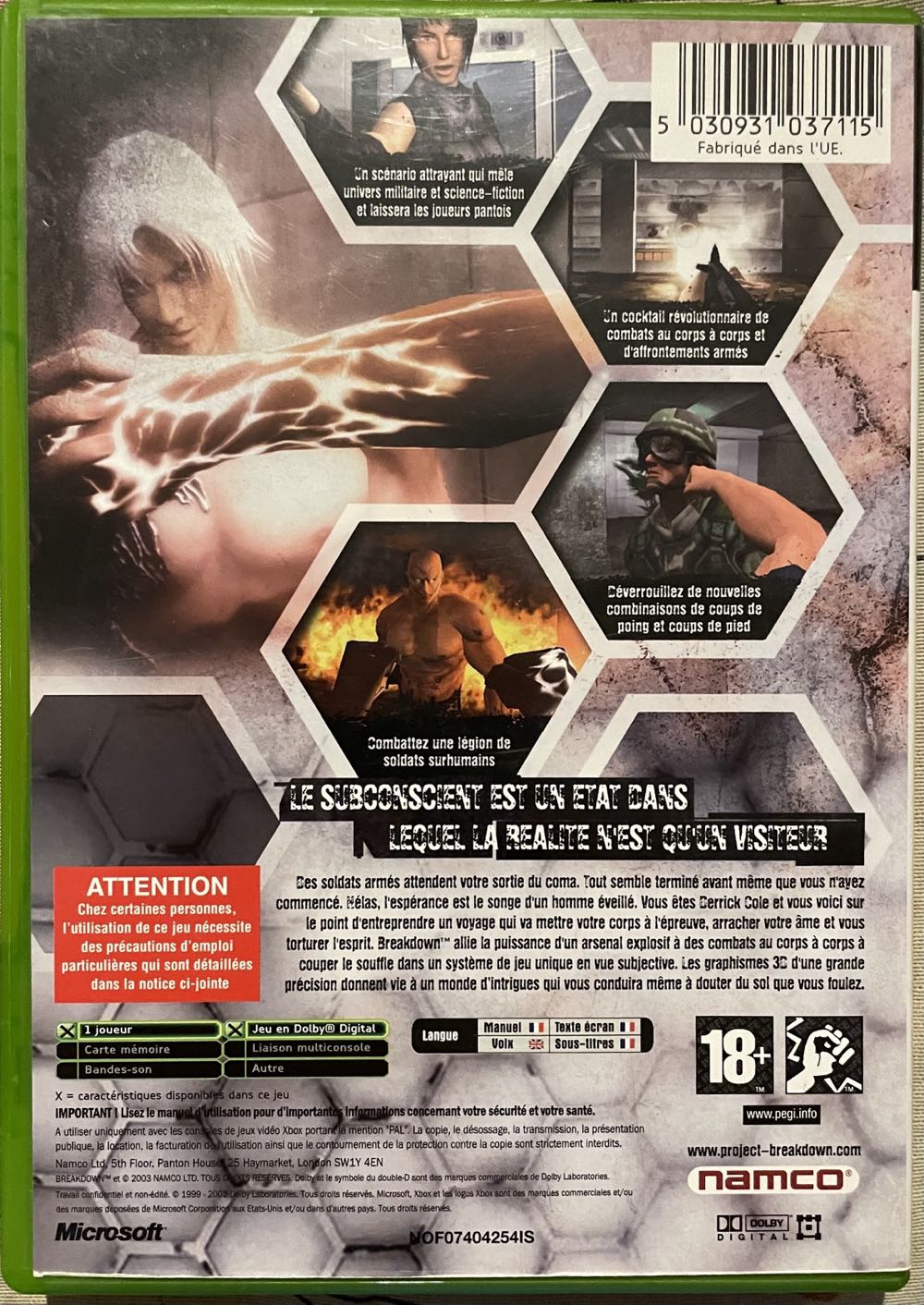 Breakdown - Microsoft Xbox (Boite Et Notice) video game collectible [Barcode 5030935037111] - Main Image 2