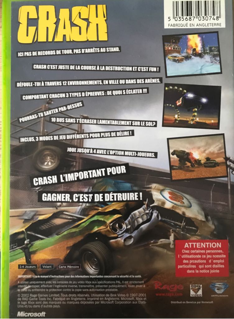 Crash - Microsoft Xbox video game collectible [Barcode 5035687030748] - Main Image 2