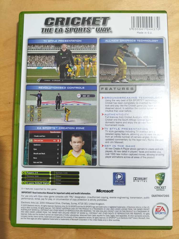 EA Sports: Cricket 2005 - Microsoft Xbox (1-4) video game collectible [Barcode 5030941044370] - Main Image 2