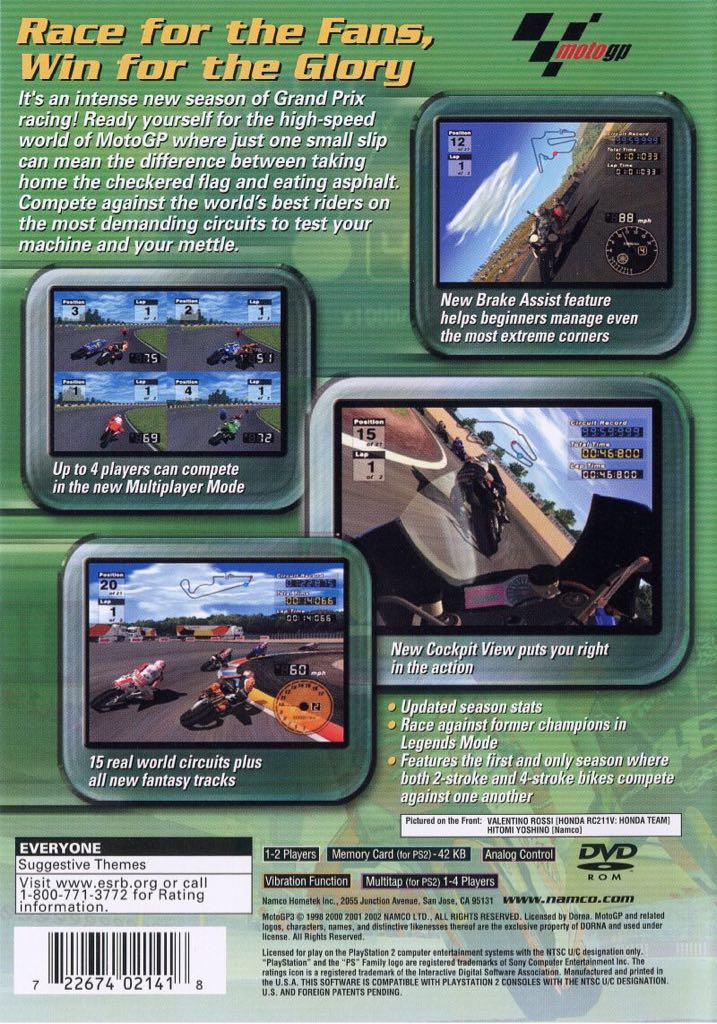 MotoGP 3 - Sony PlayStation 2 (PS2) video game collectible [Barcode 711719437925] - Main Image 2