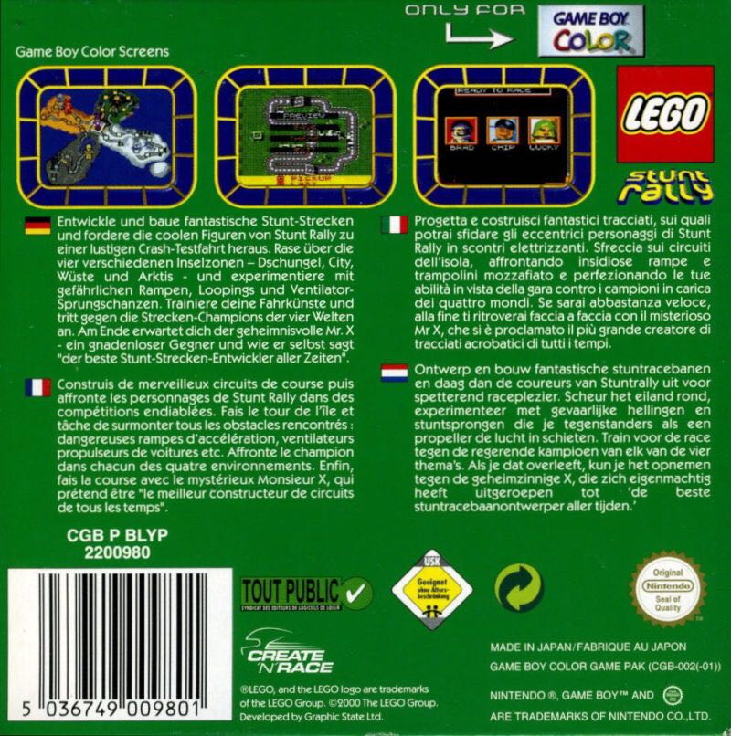 Lego Stunt Rally - Nintendo Game Boy Color (LEGO Media - 1) video game collectible - Main Image 2