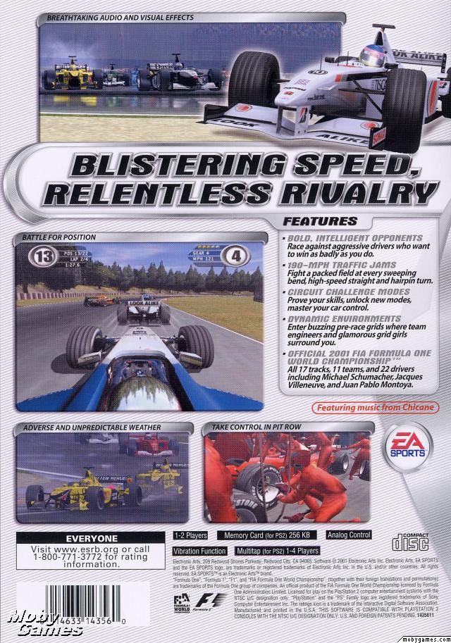 F1 2001 - Sony PlayStation 2 (PS2) ((EA) Electronic Arts - 1) video game collectible [Barcode 5030931026881] - Main Image 2