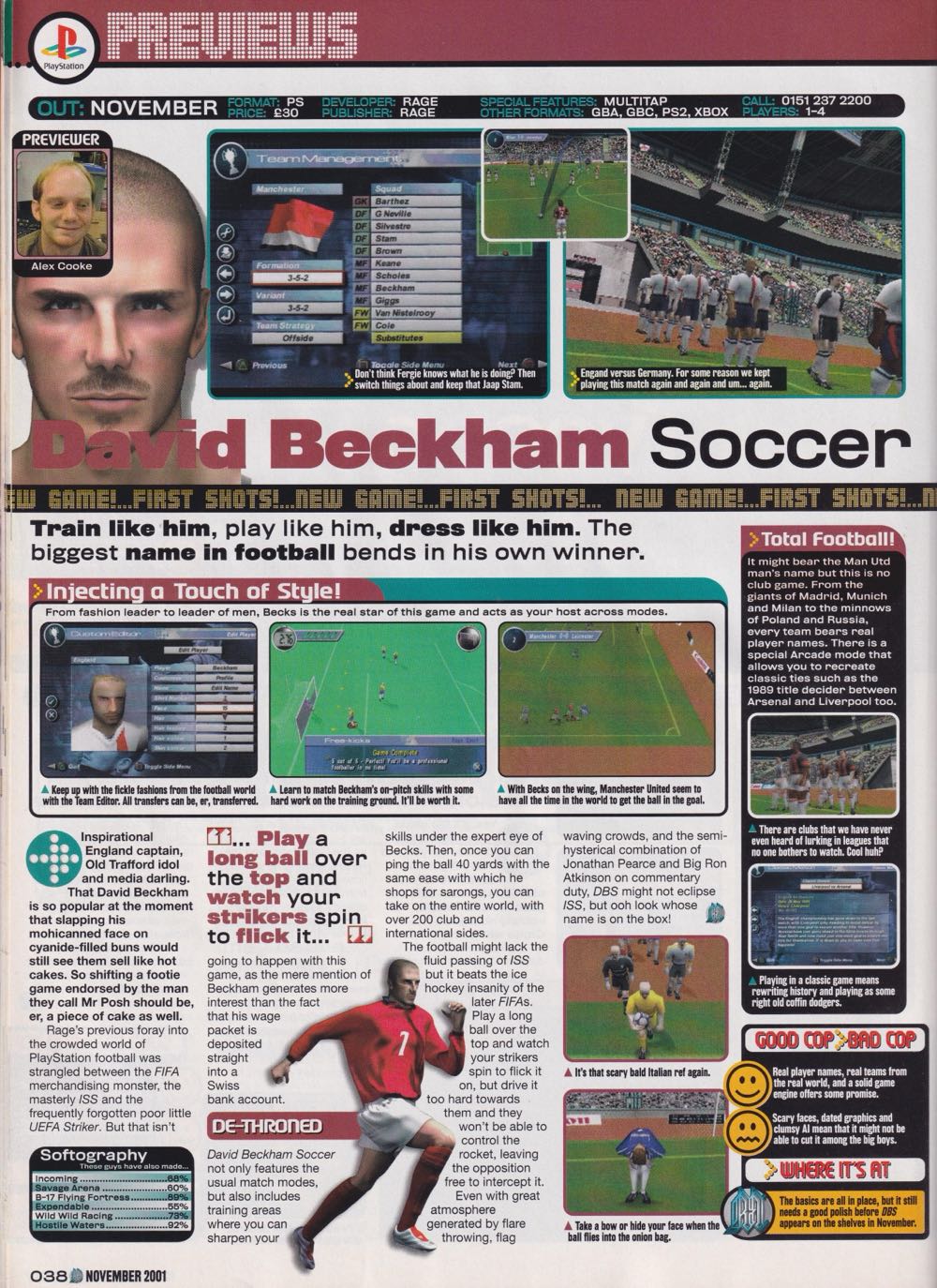 David Beckham Soccer - Sony PlayStation (Majesco Games - 1-2) video game collectible [Barcode 096427012825] - Main Image 4