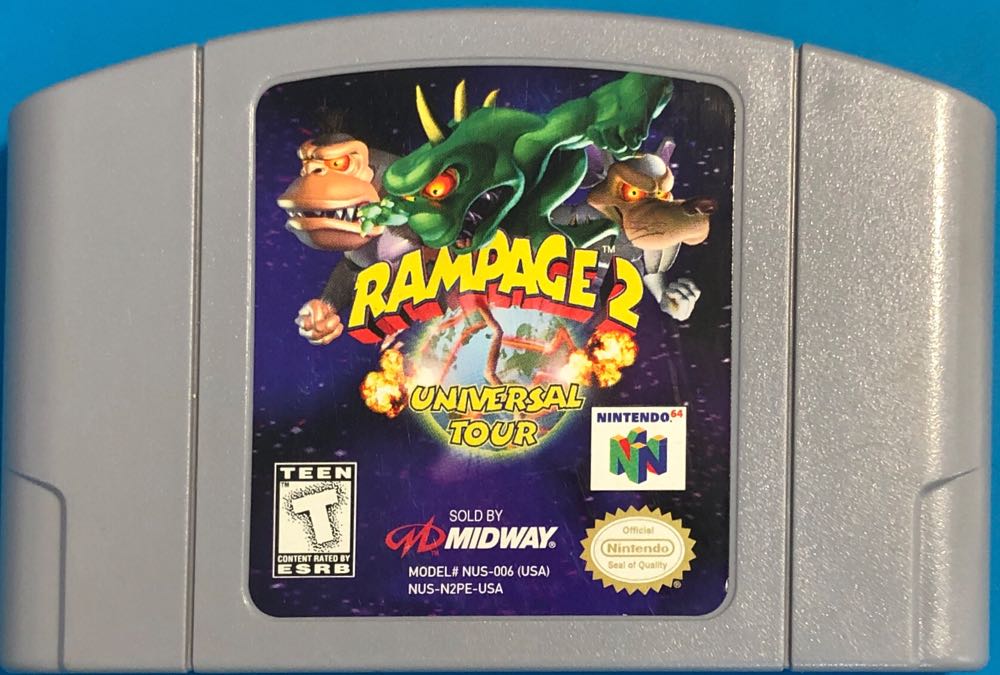 Rampage 2: Universal Tour - Nintendo 64 (N64) (Midway - 1-3) video game collectible [Barcode 031719198160] - Main Image 3