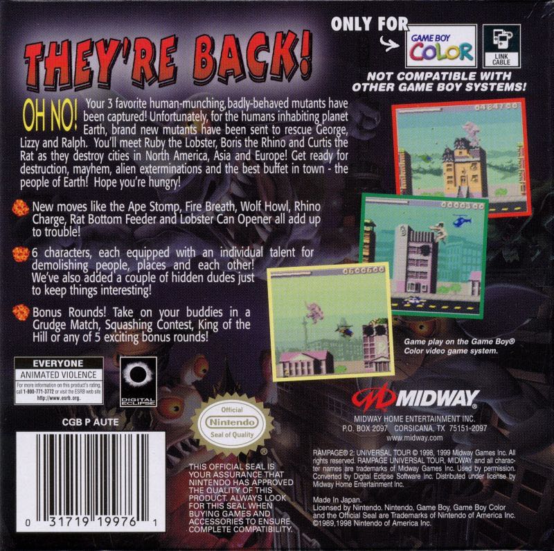 Rampage 2: Universal Tour - Nintendo Game Boy Color video game collectible - Main Image 2