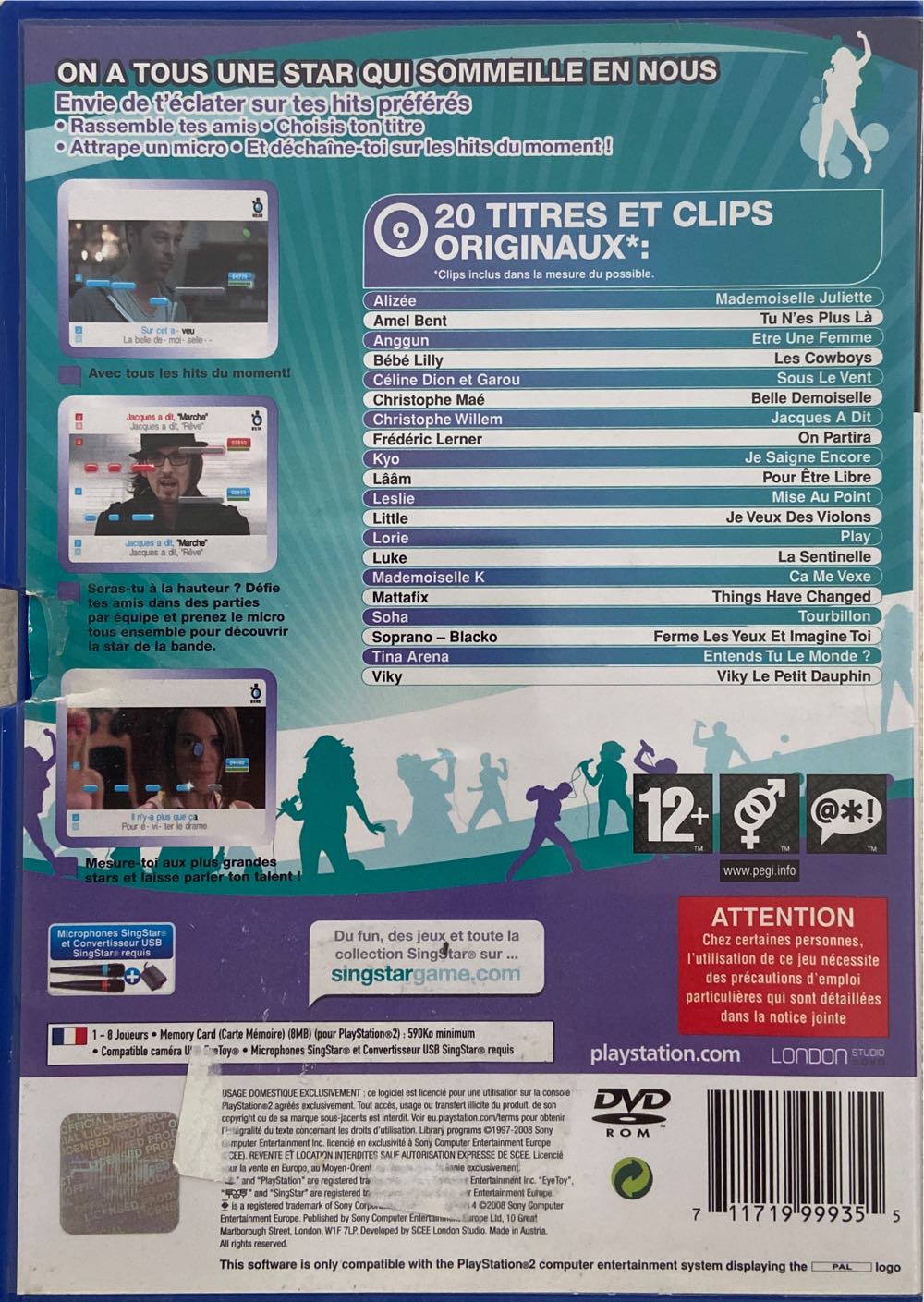 Singstar Pop Hits 4 - Sony PlayStation 2 (PS2) (Sony) video game collectible [Barcode 711719999355] - Main Image 2