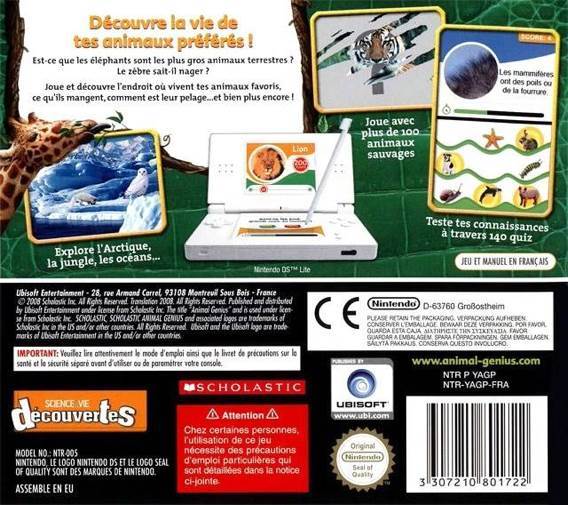 Animal Genius - Nintendo DS (Scholastic Inc. - 1) video game collectible [Barcode 777720393292] - Main Image 2