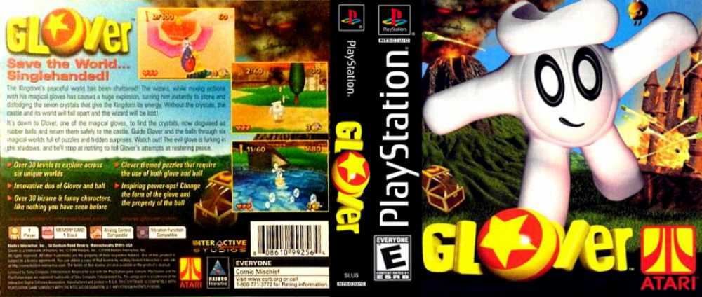 Glover - Sony PlayStation (Atari - 1) video game collectible [Barcode 5023117543104] - Main Image 2