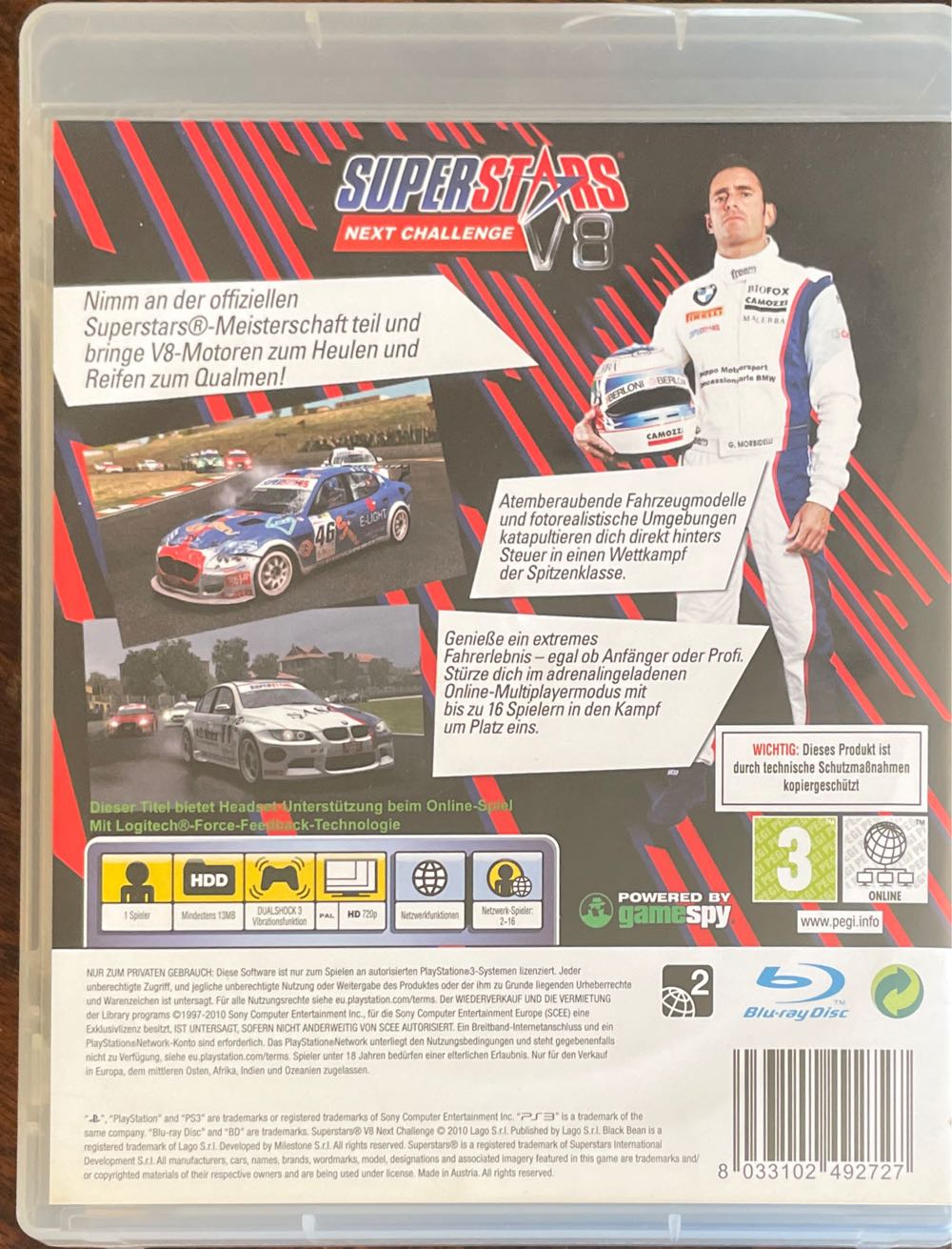 Superstars V8: Next Challenge - Sony PlayStation 3 (PS3) (1) video game collectible [Barcode 8033102492727] - Main Image 2