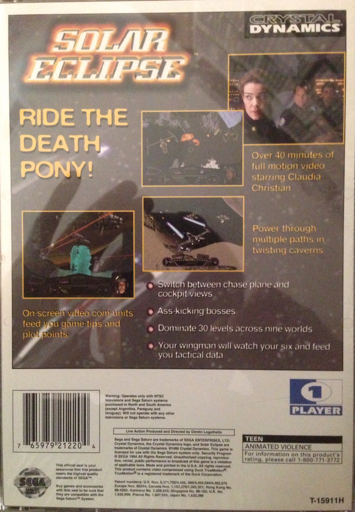 Solar Eclipse - Sega Saturn (Crystal Dynamics - 1) video game collectible [Barcode 765979212204] - Main Image 2