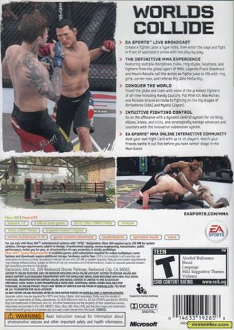 MMA - Microsoft Xbox 360 (Electronic Arts/EA Games - 2) video game collectible [Barcode 014633363340] - Main Image 2