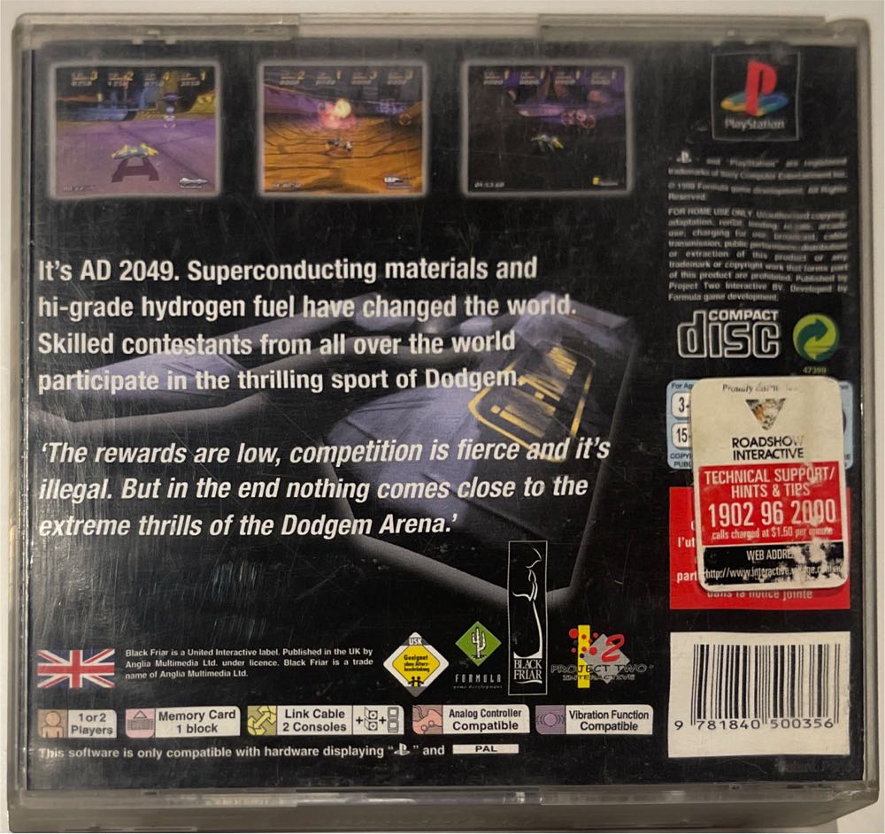 Dodgem Arena - Sony PlayStation (Project Two Interactive - 1-2) video game collectible [Barcode 9781840500356] - Main Image 2
