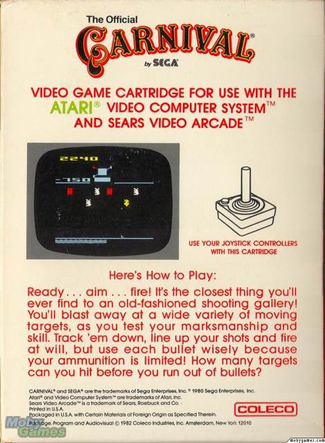 Carnival - Atari 2600 (Coleco/Sega - 1-2) video game collectible - Main Image 2