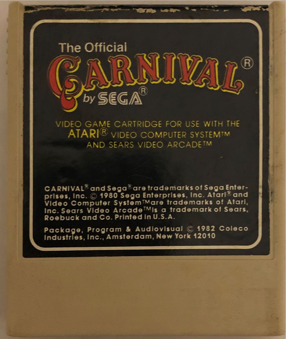 Carnival - Atari 2600 video game collectible - Main Image 3
